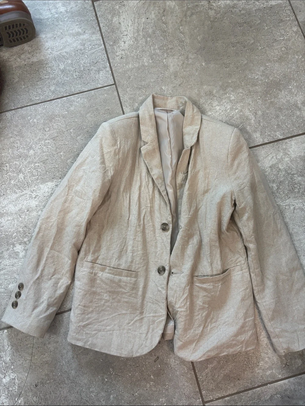 Cat & Jack Light Beige Linen-Blend suit